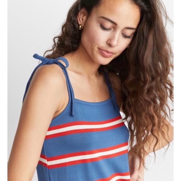 Marine Layer Sadie Striped Tie Shoulder Midi Dress - Picture 3 of 10